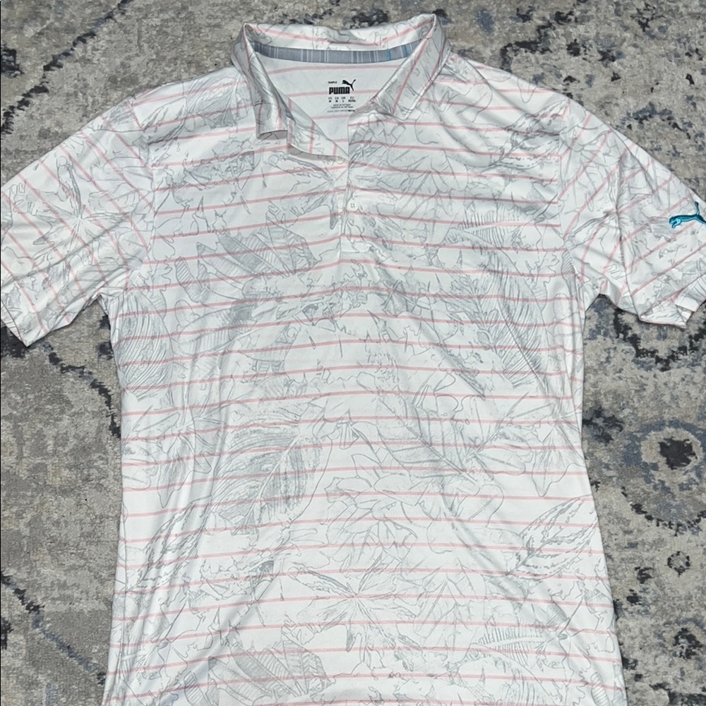 Men’s puma striped floral golf shirt